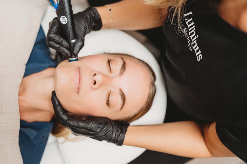 A female getting an aesthetic procedure.